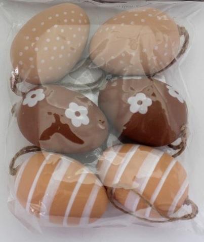 Vajíčka závěs plast S 6 natural